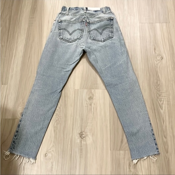 Redone vintage levi’s 501 high rise skinny jeans cropped - Picture 2 of 13